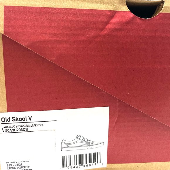 🌿 Sale 🌿 VANS Old Skool V Zebra Black Suede Canvas Sneakers Men's VN0A3D296DB - Picture 11 of 12